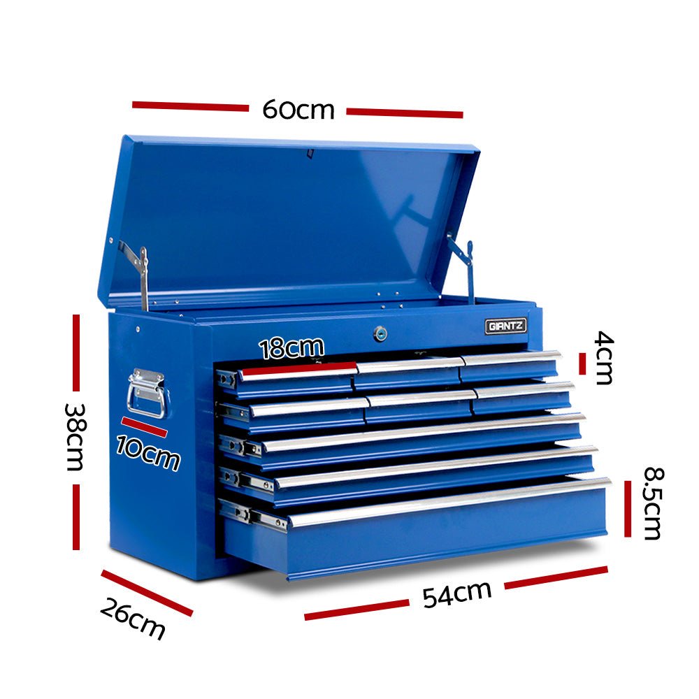 9 Drawer Tool Box Cabinet Chest Toolbox Storage Garage Organiser Blue - Tools > Tools Storage > Tool Cabinets - Rivercity House & Home Co. (ABN 18 642 972 209) - Affordable Modern Furniture Australia