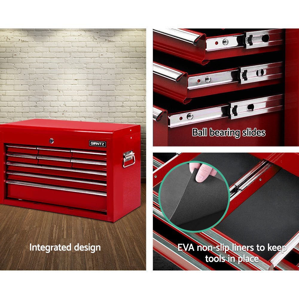 9 Drawer Tool Box Cabinet Chest Toolbox Storage Garage Organiser Red - Tools > Tools Storage > Tool Cabinets - Rivercity House & Home Co. (ABN 18 642 972 209) - Affordable Modern Furniture Australia