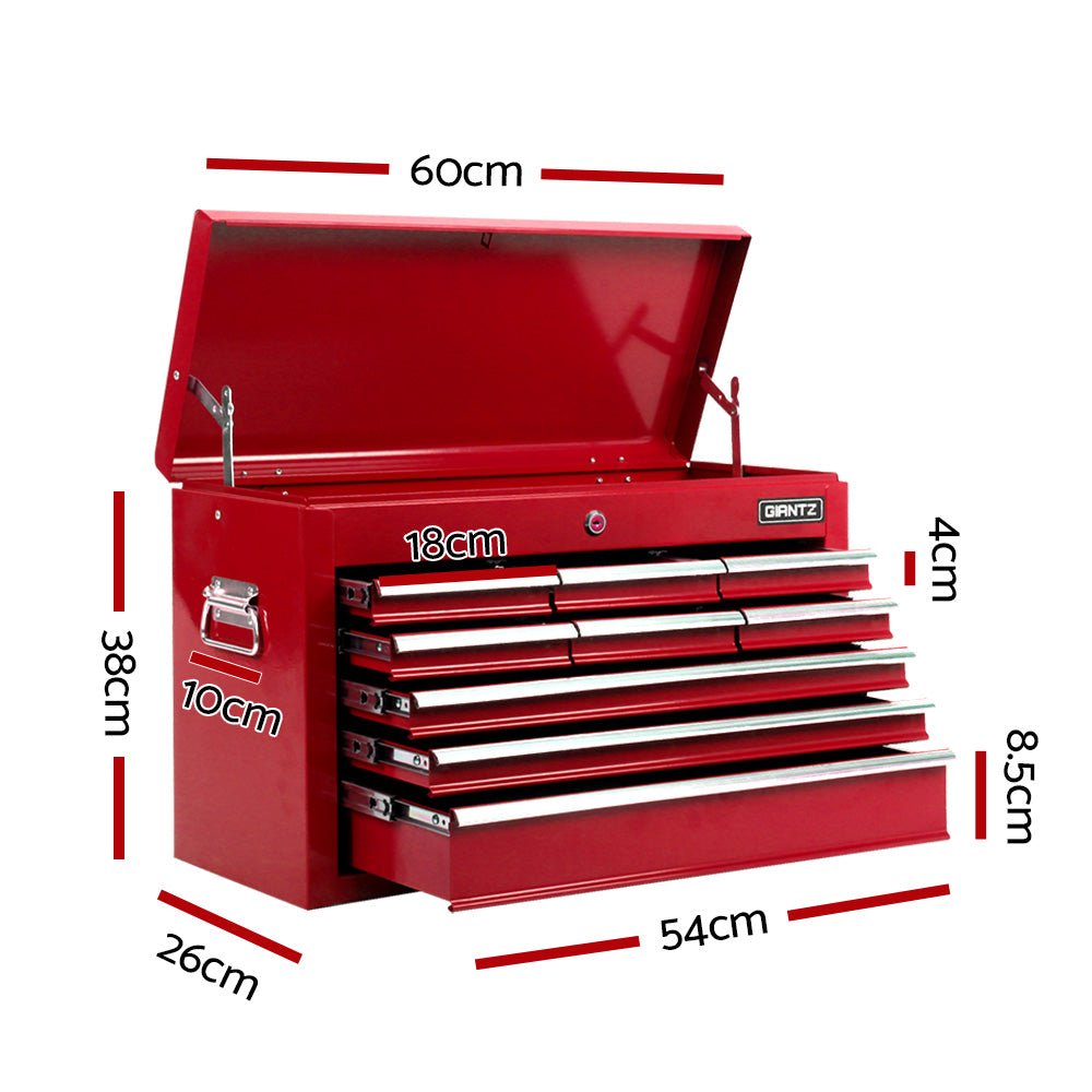 9 Drawer Tool Box Cabinet Chest Toolbox Storage Garage Organiser Red - Tools > Tools Storage > Tool Cabinets - Rivercity House & Home Co. (ABN 18 642 972 209) - Affordable Modern Furniture Australia
