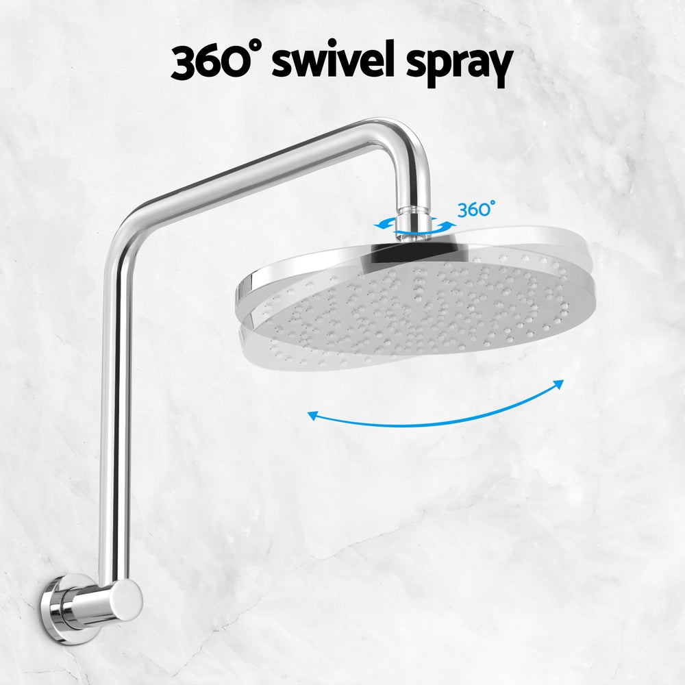 9'' Rain Shower Head Overhead High - pressure Swivel Chrome - Home & Garden > Bathroom Accessories - Rivercity House & Home Co. (ABN 18 642 972 209) - Affordable Modern Furniture Australia