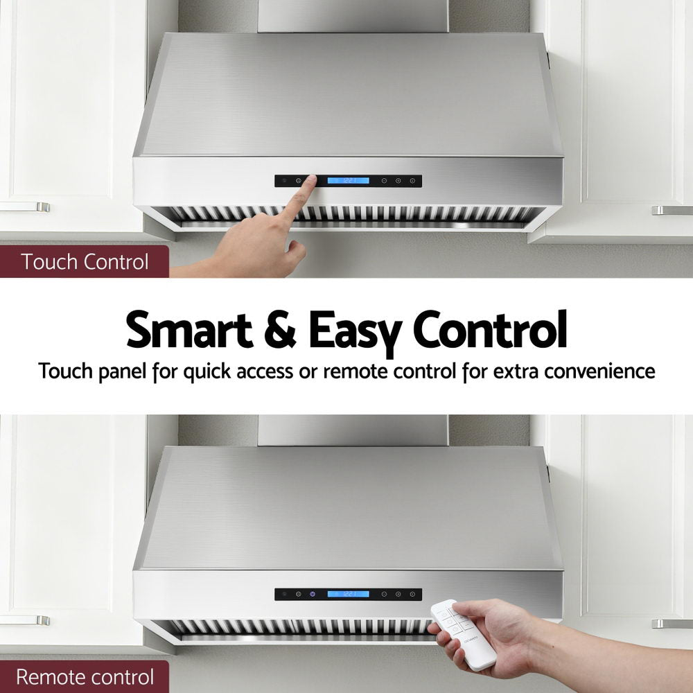 900mm Range Hood 3 - Speed Fan LED Display Remote Control - Appliances > Kitchen Appliances > Cooking Ranges - Rivercity House & Home Co. (ABN 18 642 972 209) - Affordable Modern Furniture Australia