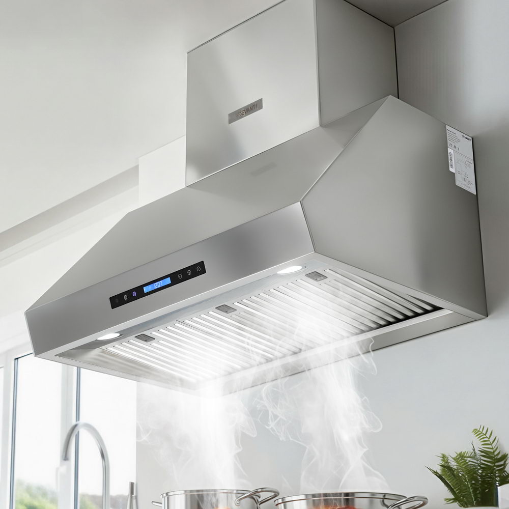 900mm Range Hood 3 - Speed Fan LED Display Remote Control - Appliances > Kitchen Appliances > Cooking Ranges - Rivercity House & Home Co. (ABN 18 642 972 209) - Affordable Modern Furniture Australia
