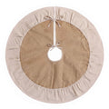 90cm Linen Christmas Tree Skirt with Bow Tie Fastening - Natural