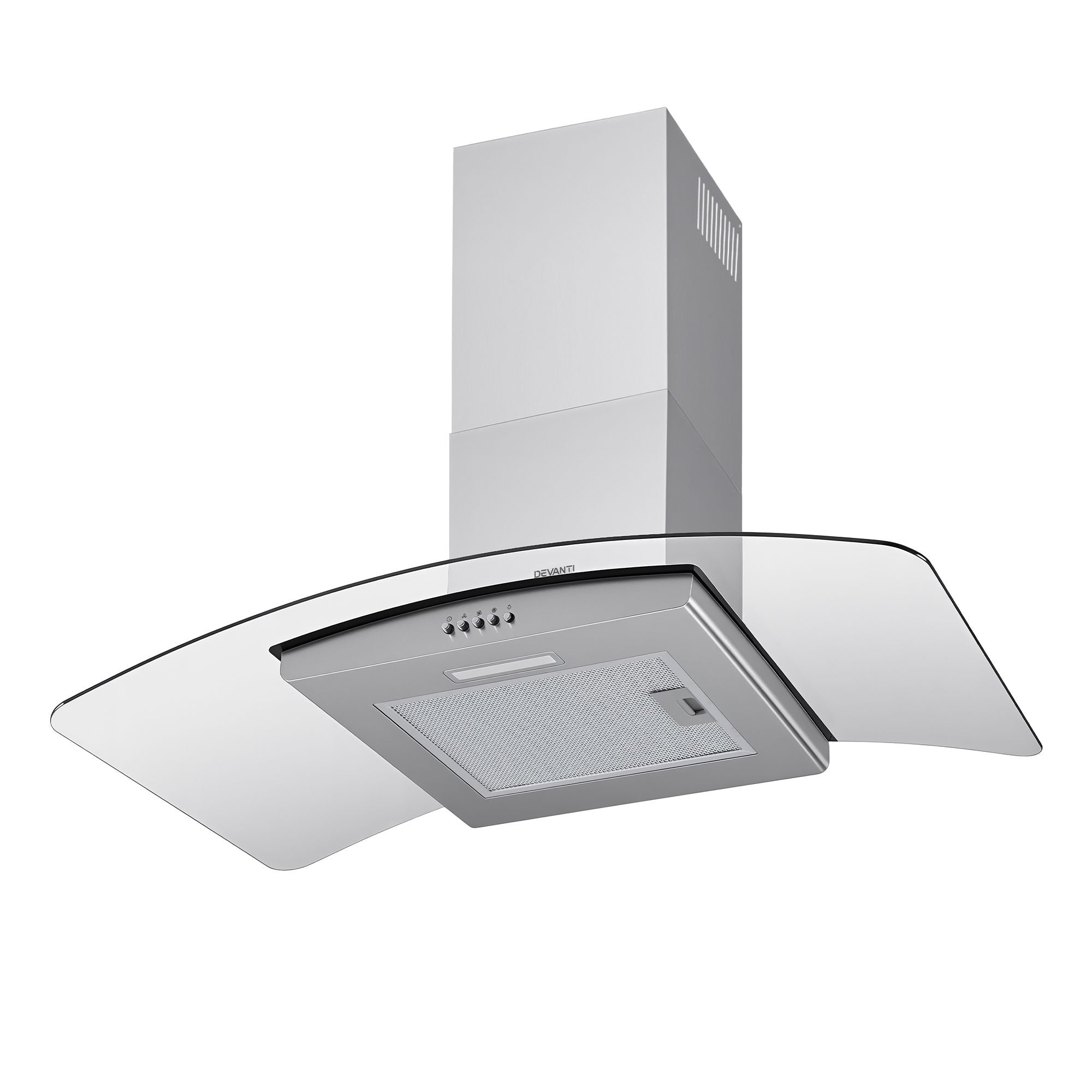 90cm Range Hood Curved Glass Canopy Rangehood Kitchen Exhaust Fan - Appliances > Kitchen Appliances > Cooking Ranges - Rivercity House & Home Co. (ABN 18 642 972 209) - Affordable Modern Furniture Australia