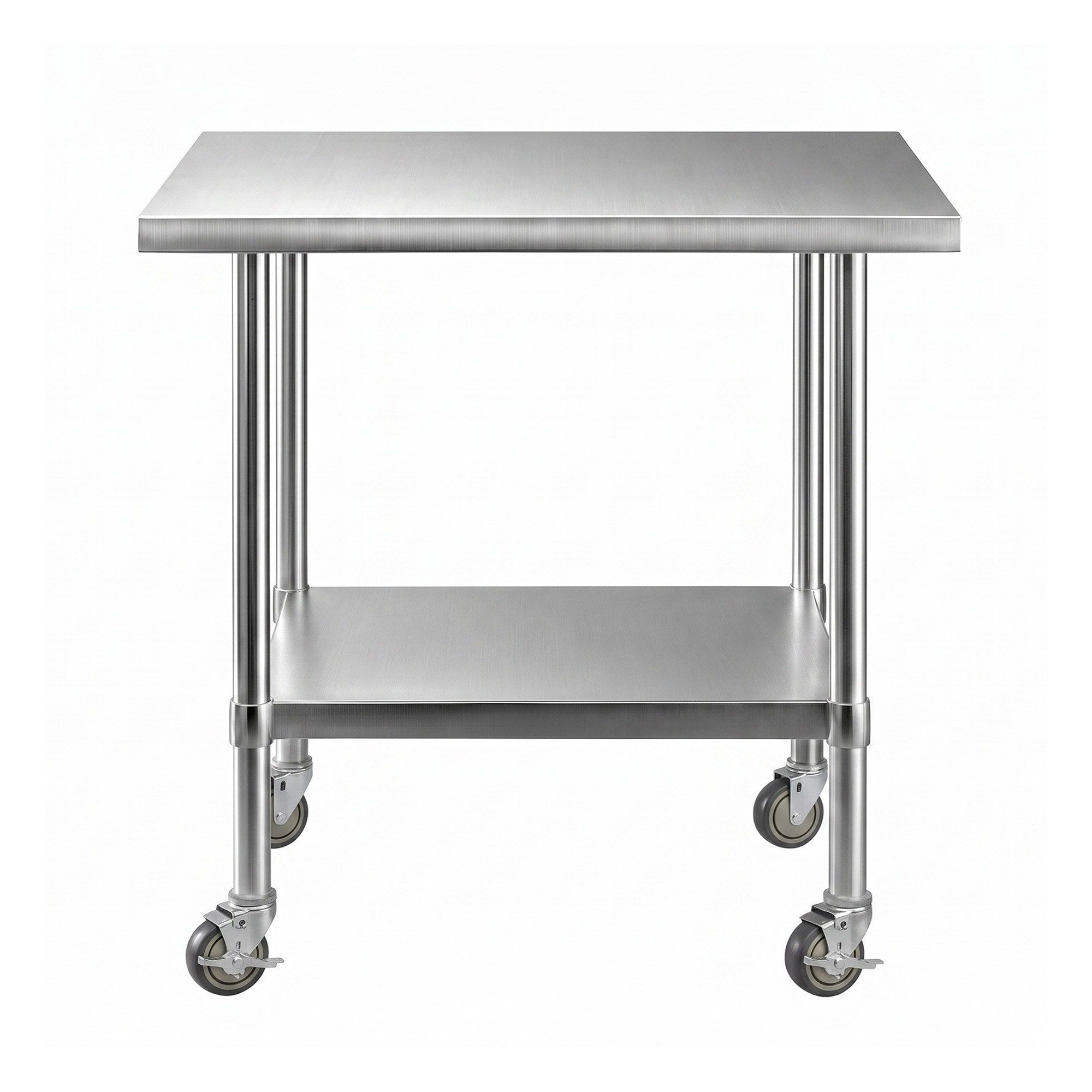 914x762mm Stainless Steel Kitchen Prep Bench with Splashback Commercial 430 - Stainless Steel - Furniture > Dining > Kitchen Sinks - Rivercity House & Home Co. (ABN 18 642 972 209) - Affordable Modern Furniture Australia