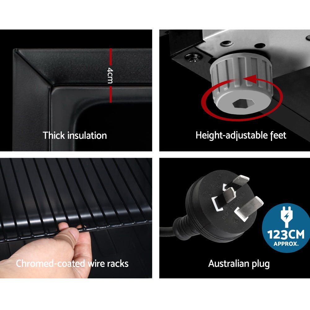 98L Bar Fridge Glass Door Mini Fridges Freezer Black - Appliances > Fridges & Freezers > Fridges - Rivercity House & Home Co. (ABN 18 642 972 209) - Affordable Modern Furniture Australia