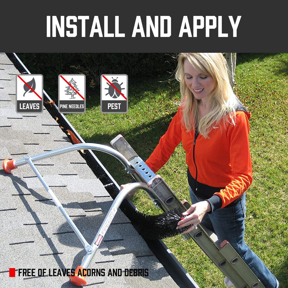 98x10cm 12x Gutter Brush Roof Leaf Guard Heavy Duty Twigs Filter Home Garden - Home & Garden > Greenhouses > Greenhouses & Accessories - Rivercity House & Home Co. (ABN 18 642 972 209) - Affordable Modern Furniture Australia