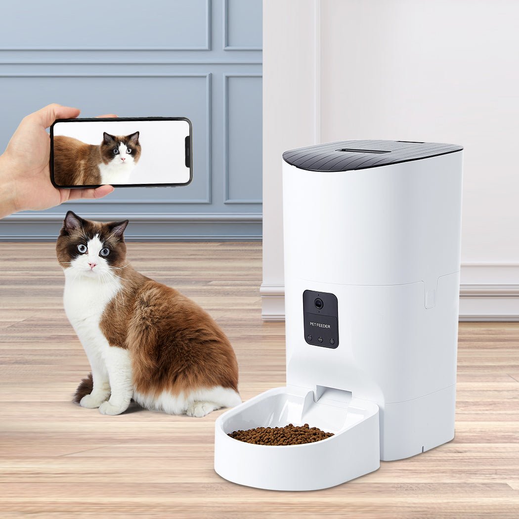 9L Automatic Pet Feeder with 1080P HD Camera and WiFi - White - Rivercity House & Home Co. (ABN 18 642 972 209) - Affordable Modern Furniture Australia