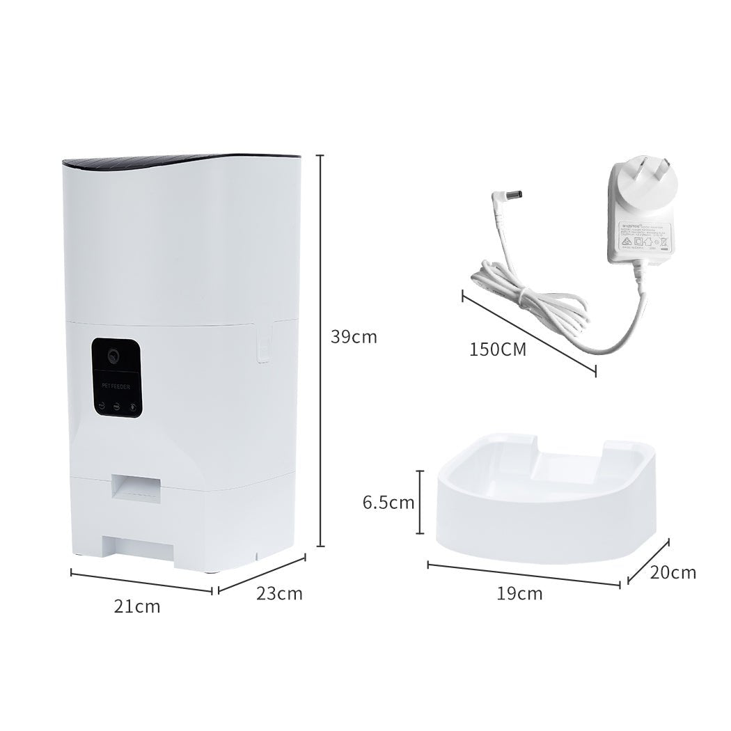 9L Automatic Pet Feeder with 1080P HD Camera and WiFi - White - Rivercity House & Home Co. (ABN 18 642 972 209) - Affordable Modern Furniture Australia
