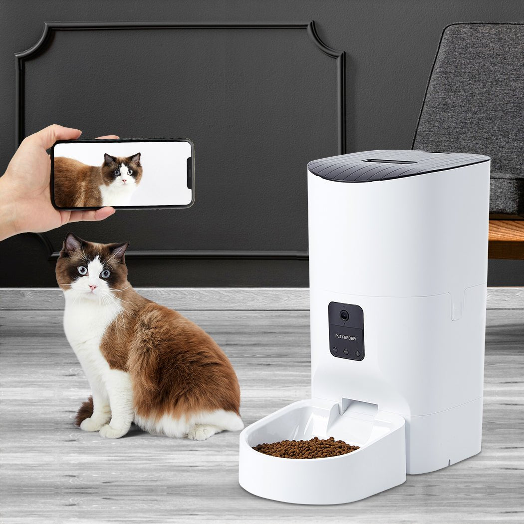 9L Automatic Pet Feeder with 1080P HD Camera and WiFi - White - Rivercity House & Home Co. (ABN 18 642 972 209) - Affordable Modern Furniture Australia