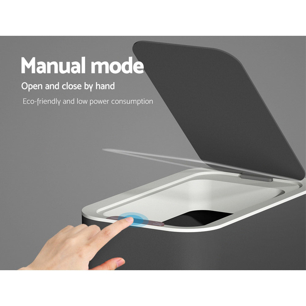 9L Motion Sensor Bin Rubbish Automatic Ash Black - Home & Garden > Kitchen Bins > Automatic Bins - Rivercity House & Home Co. (ABN 18 642 972 209) - Affordable Modern Furniture Australia