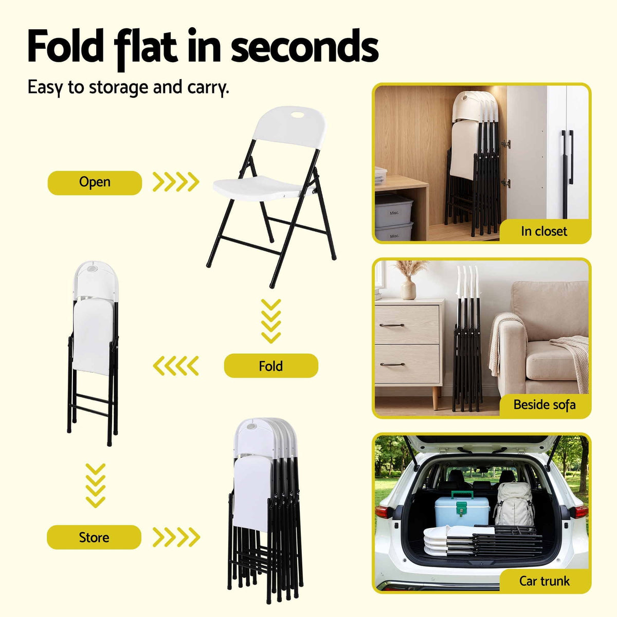 9PCS Outdoor Folding Dining Set 180CM Table with Chairs - White - Furniture > Outdoor > Outdoor Dining Sets - Rivercity House & Home Co. (ABN 18 642 972 209) - Affordable Modern Furniture Australia