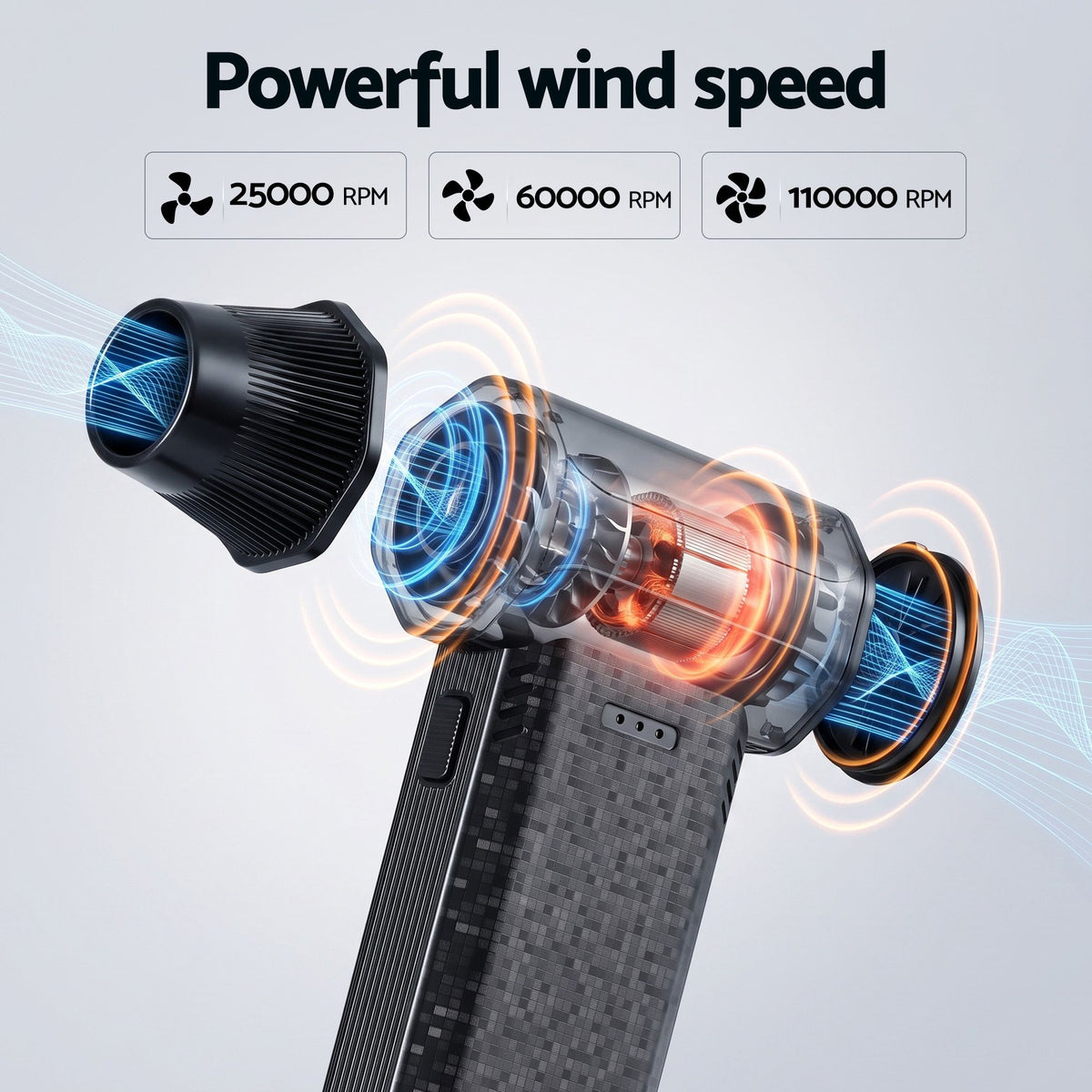 Electric Air Duster 202g 110000RPM Blower for Car Keyboard Outdoor