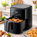 6.5L Digital Touch Air Fryer with 8 Presets and Non-Stick Basket - Black