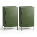 2x Buffet Sideboard Cabinet Storage Cupboard 2 Doors Metal Green DOUBLE