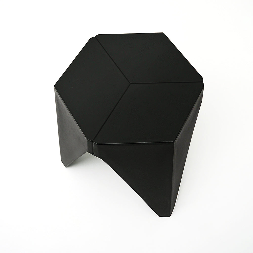 Set of 2 Stacking Puzzle Stools Black