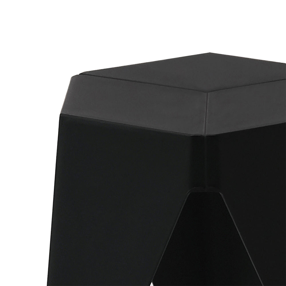 Set of 2 Stacking Puzzle Stools Black