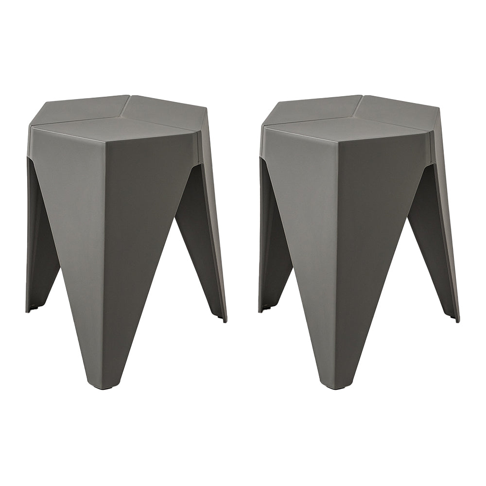 Set of 2 Stacking Puzzle Stools Grey