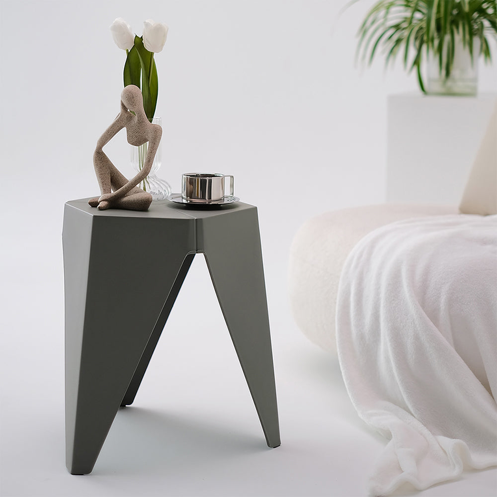 Set of 2 Stacking Puzzle Stools Grey