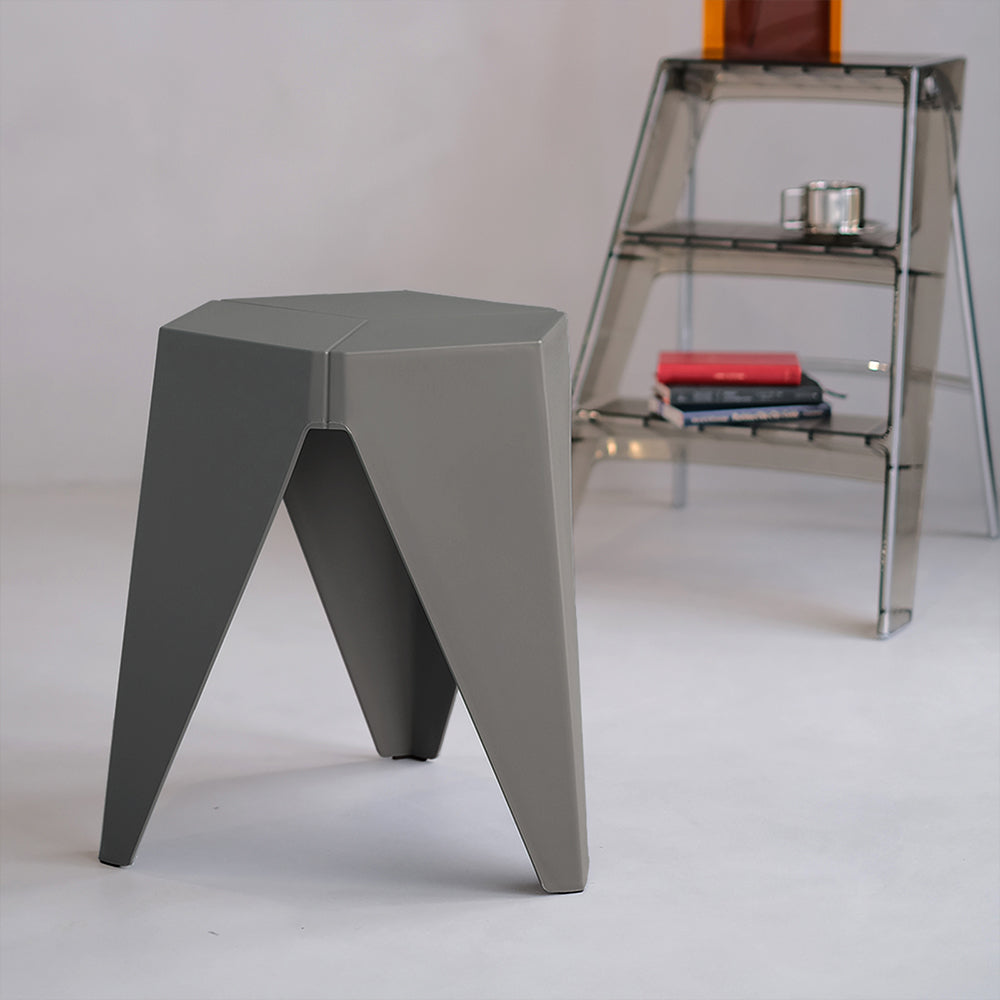 Set of 2 Stacking Puzzle Stools Grey