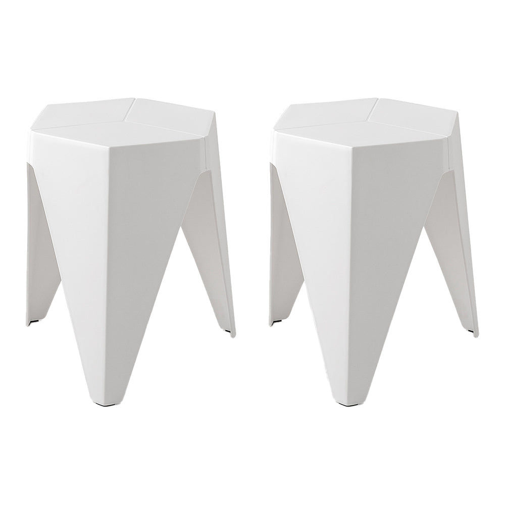 Set of 2 Stacking Puzzle Stools White