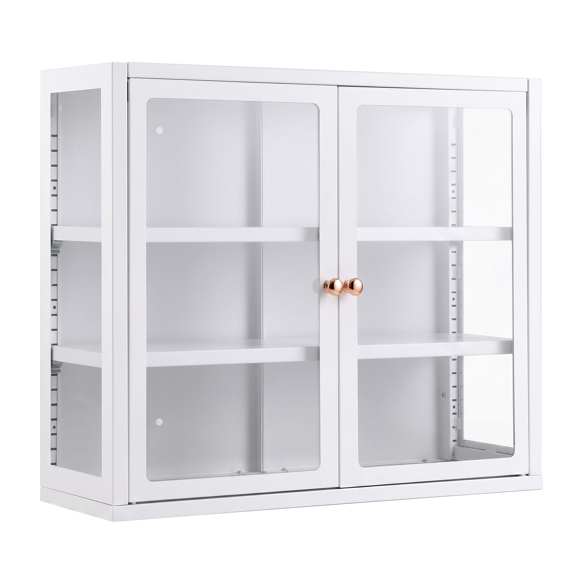 Buffet Cabinet Sideboard Wall Mounted Clear Display Storage 60cm White