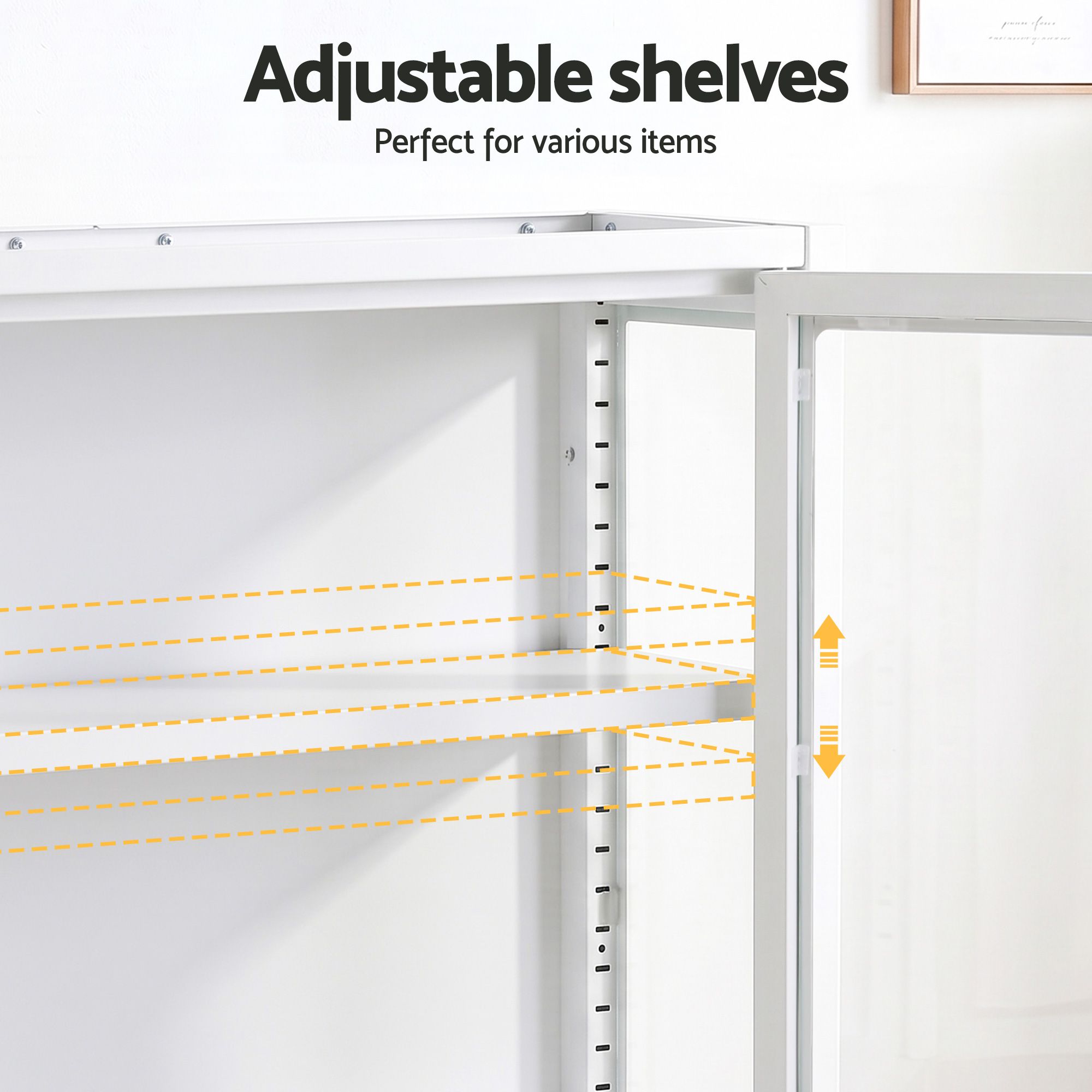 Buffet Cabinet Sideboard Wall Mounted Clear Display Storage 60cm White