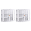 Buffet Cabinet Sideboard X2 Wall Mounted Clear Display Storage 60cm White