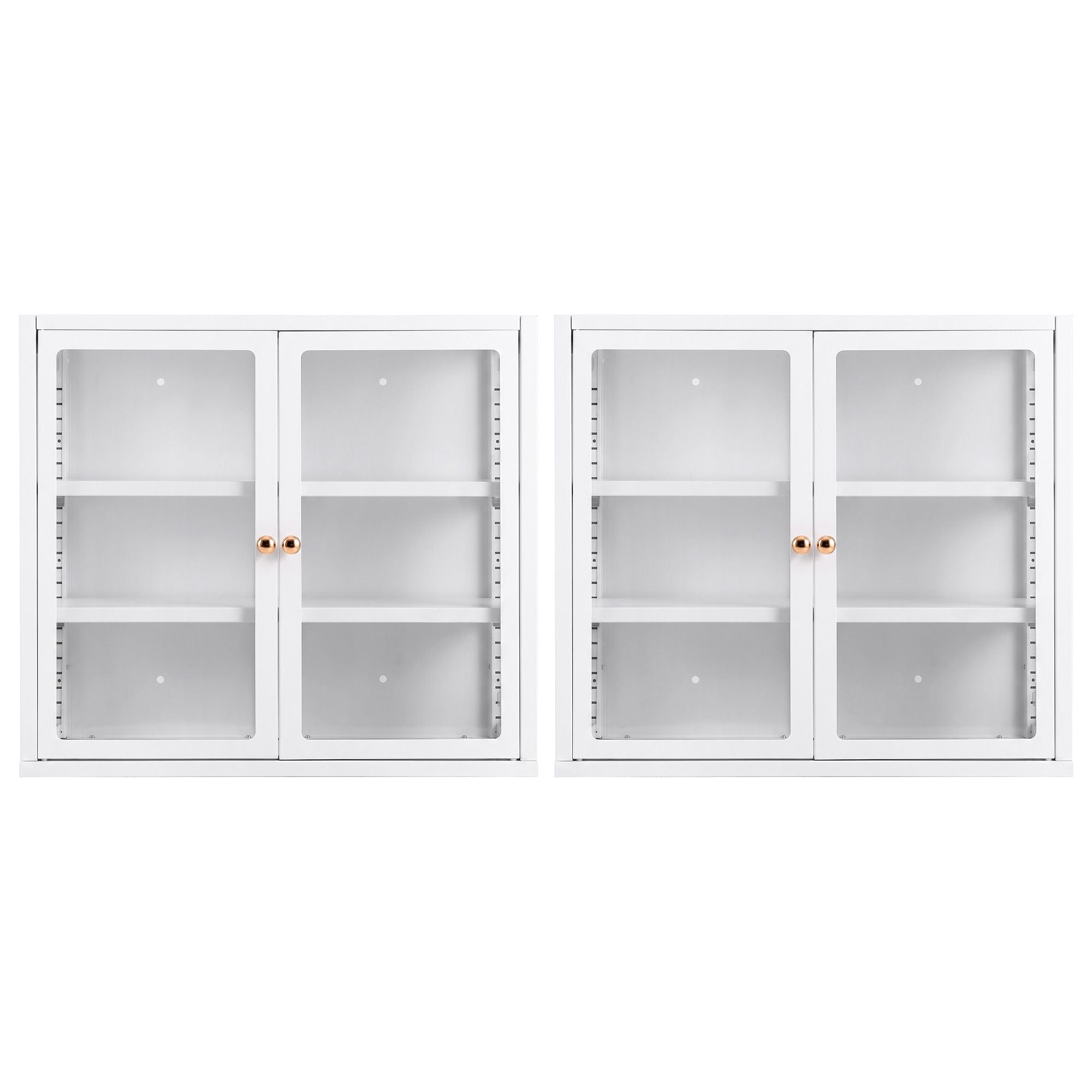 Buffet Cabinet Sideboard X2 Wall Mounted Clear Display Storage 60cm White