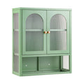Buffet Cabinet Sideboard Wall Mounted Fluted Display Storage 70cm Green