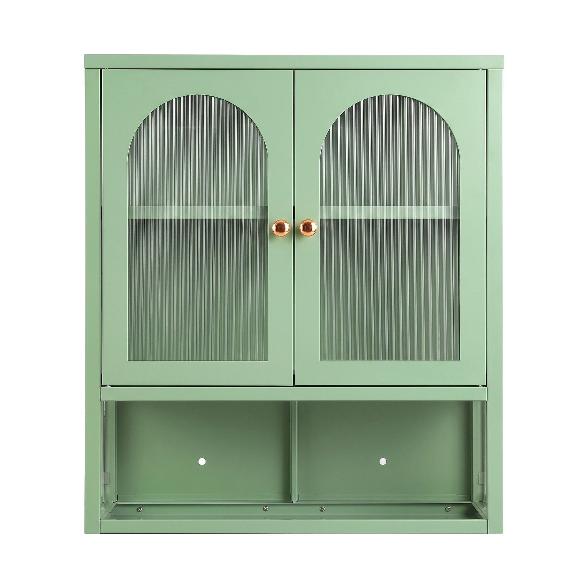 Buffet Cabinet Sideboard Wall Mounted Fluted Display Storage 70cm Green