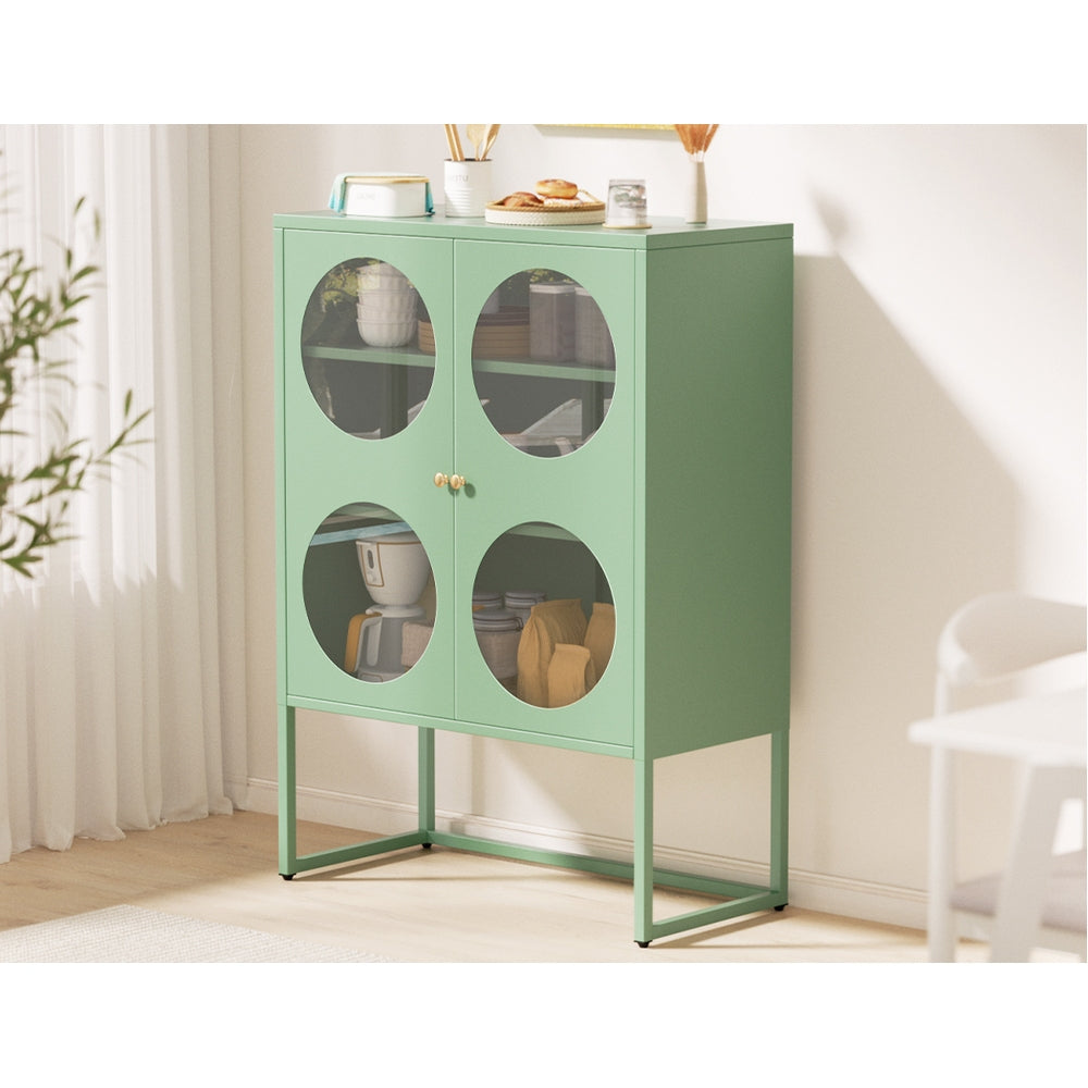 Ella Buffet Sideboard Metal Locker Display Cabinet Green