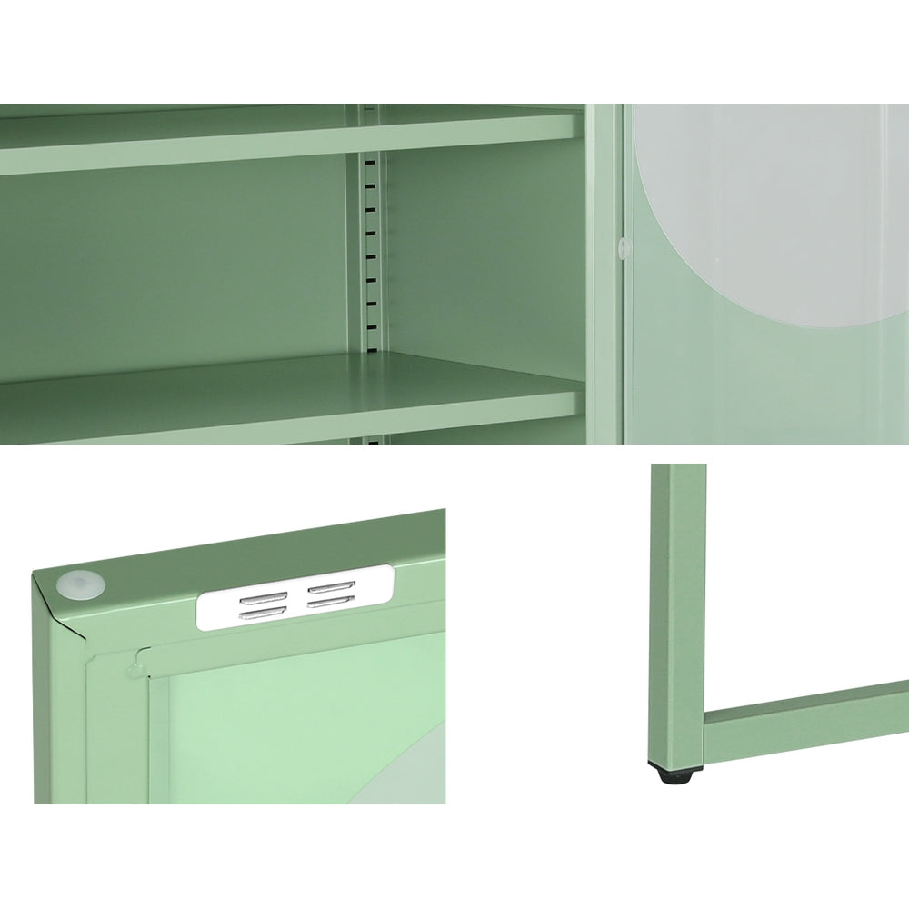Ella Buffet Sideboard Metal Locker Display Cabinet Green