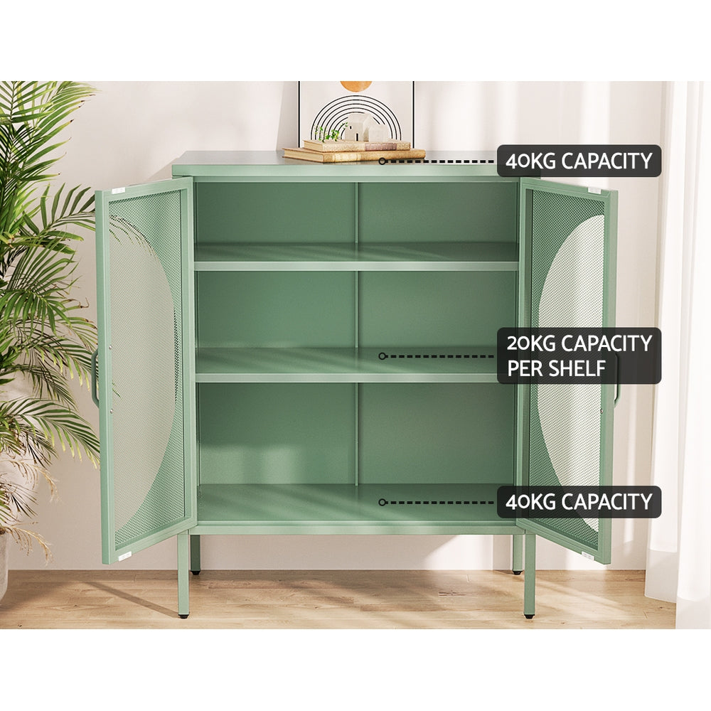 Elsa Buffet Sideboard Metal Locker Display Cabinet Green