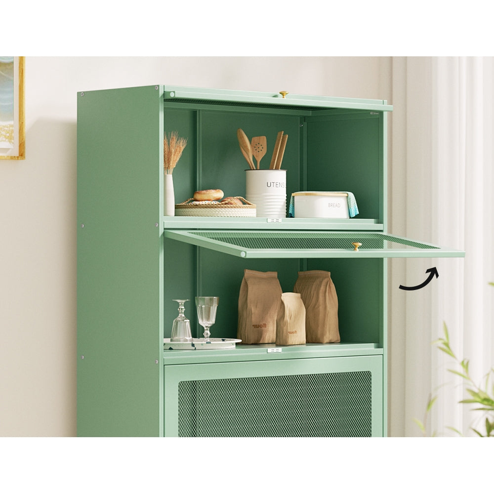 Elia Metal Locker Style Storage Cabinet Sideboard Green