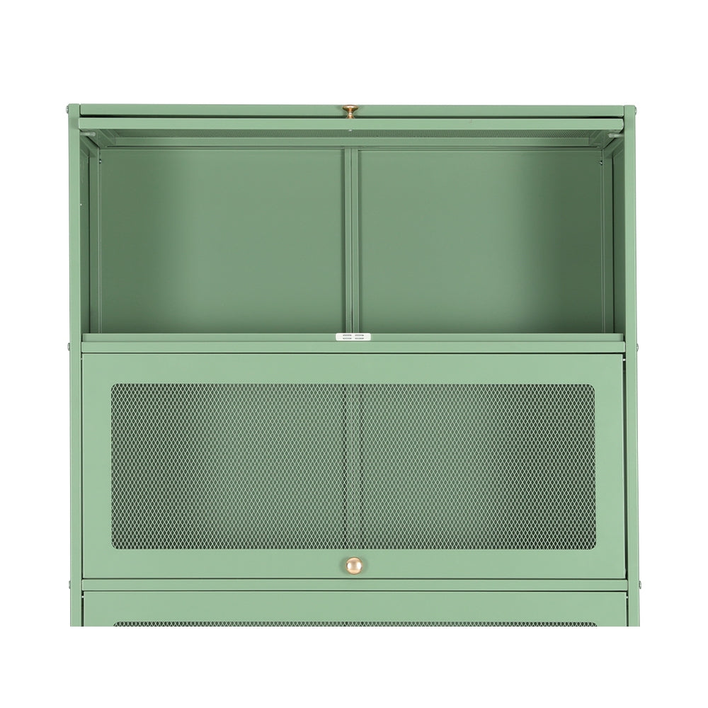 Elia Metal Locker Style Storage Cabinet Sideboard Green