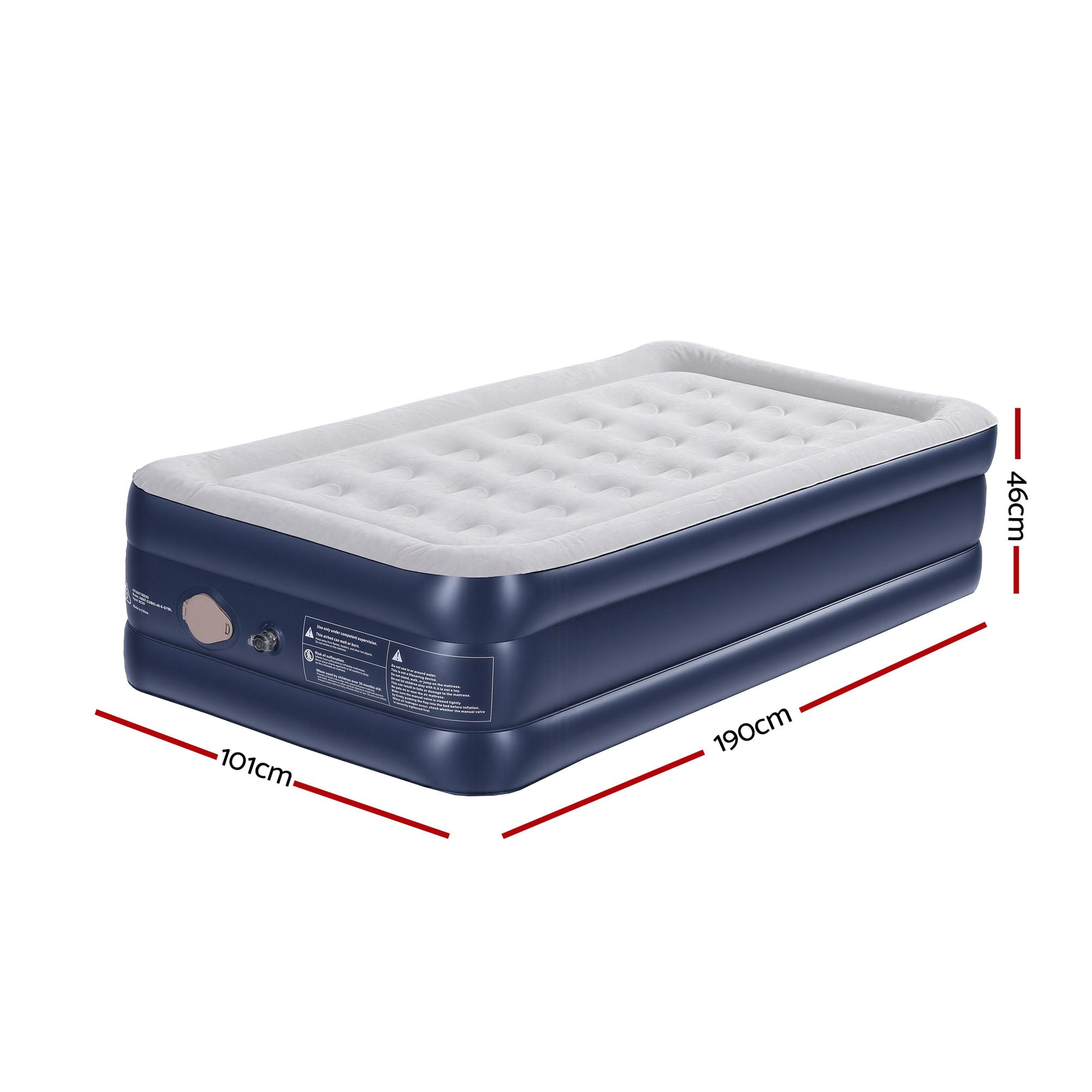 Single Inflatable Air Mattress Bed 46cm Cube - Blue