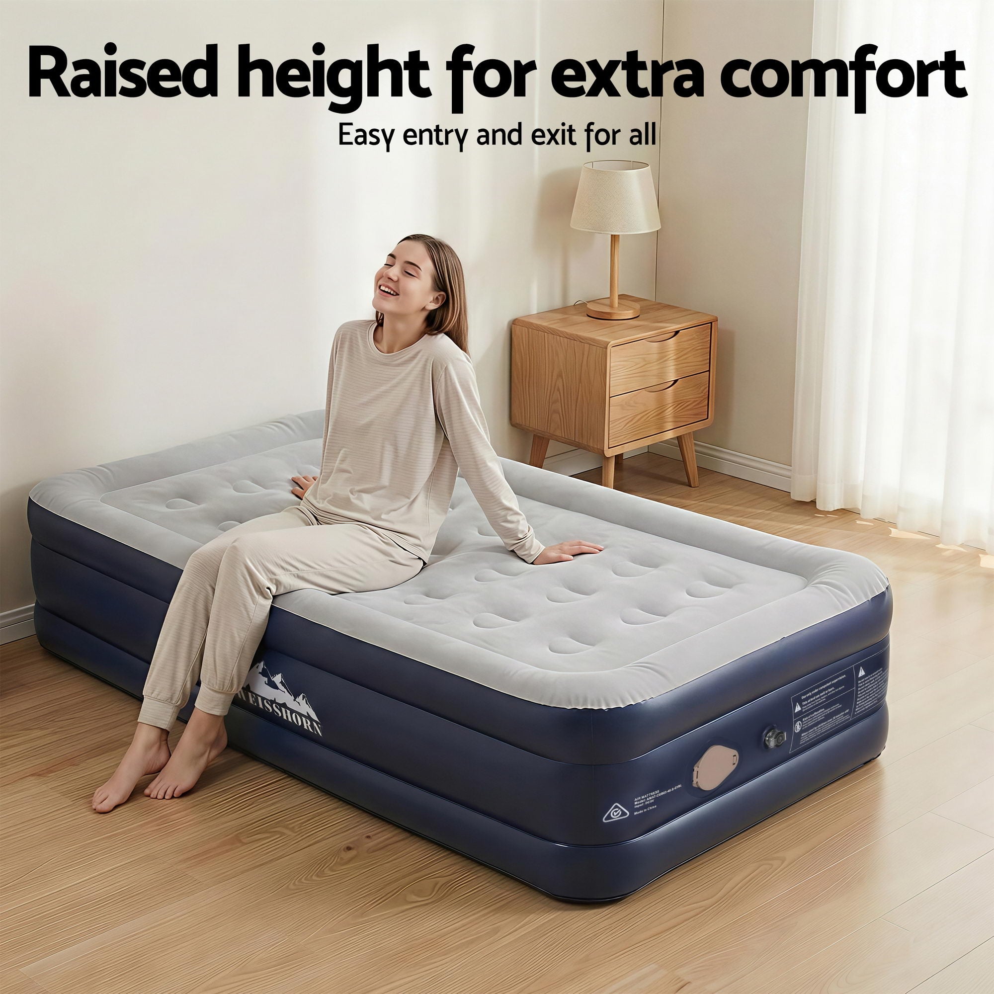 Single Inflatable Air Mattress Bed 46cm Cube - Blue