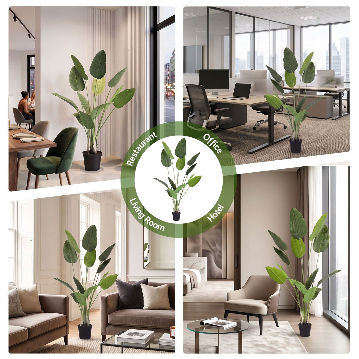 150cm Artificial Bird of Paradise Plant with Lifelike Textured Leaves Wipe-Clean Indoor Decor