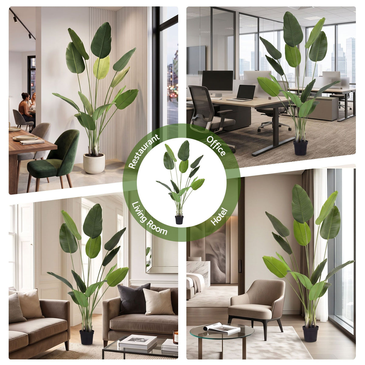 180cm Artificial Bird of Paradise Plant with Lifelike Textured Leaves – Green
