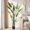 150cm Artificial Bird of Paradise Plant with Flowers for Home and Office Decor - Green and Orange