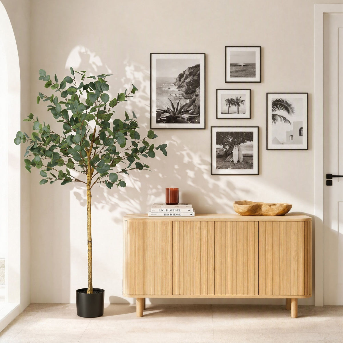 150cm Artificial Eucalyptus Tree with Realistic Textured Leaves for Indoor Decor