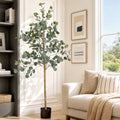 180cm Artificial Eucalyptus Tree with Realistic Textured Leaves for Indoor Decor - Green