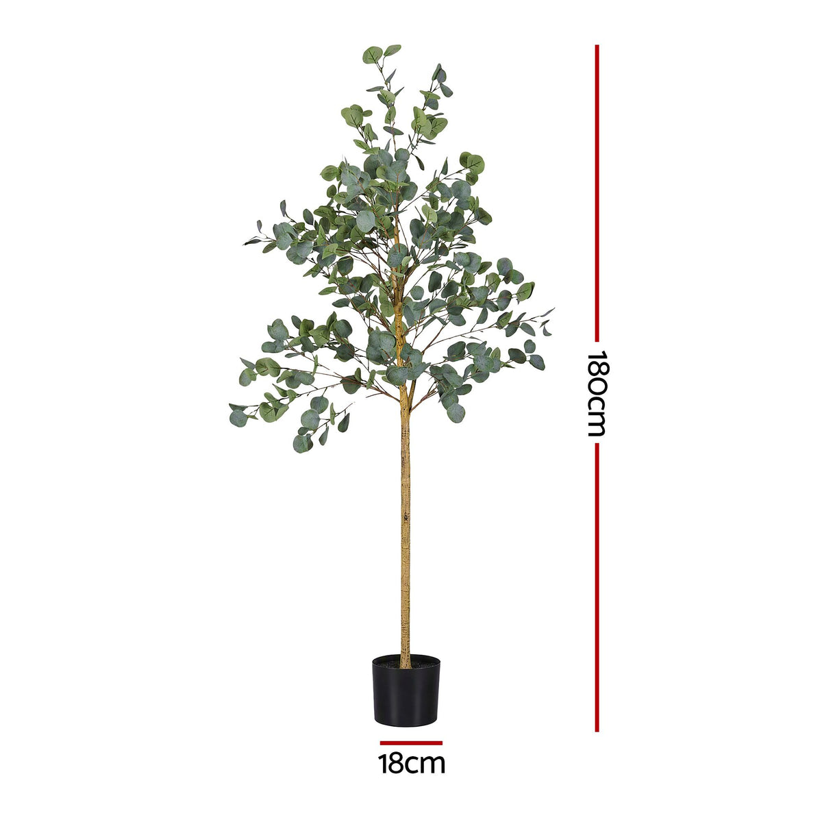 180cm Artificial Eucalyptus Tree with Realistic Textured Leaves for Indoor Decor - Green
