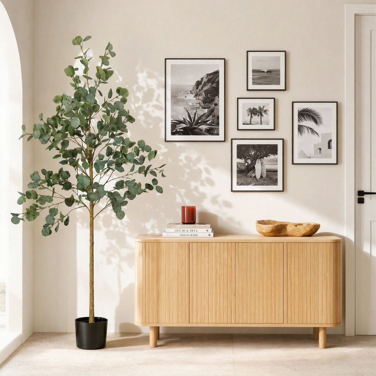 180cm Artificial Eucalyptus Tree with Realistic Textured Leaves for Indoor Decor - Green