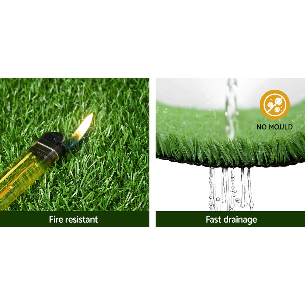 Primeturf Synthetic 10mm 1.9mx10m 19sqm Artificial Grass Fake Turf Olive Plants Plastic Lawn