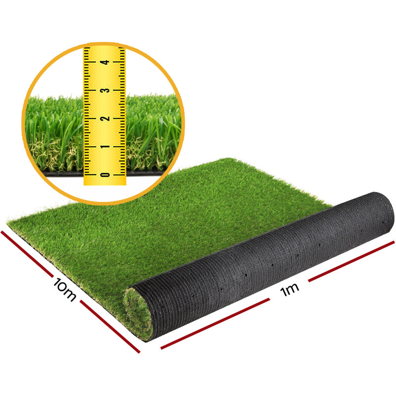 Primeturf Synthetic 20mm 0.95mx10m 9.5sqm Artificial Grass Fake Turf 4-coloured Plants Plastic Lawn