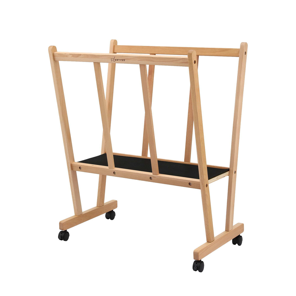 Art Display Wooden Print Rack with Castors for Canvas Drying & Storage