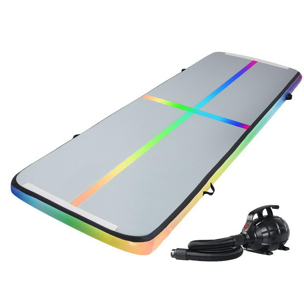Air Track Gymnastics Tumbling Exercise Mat Inflatable with Pump - Multi-Colour