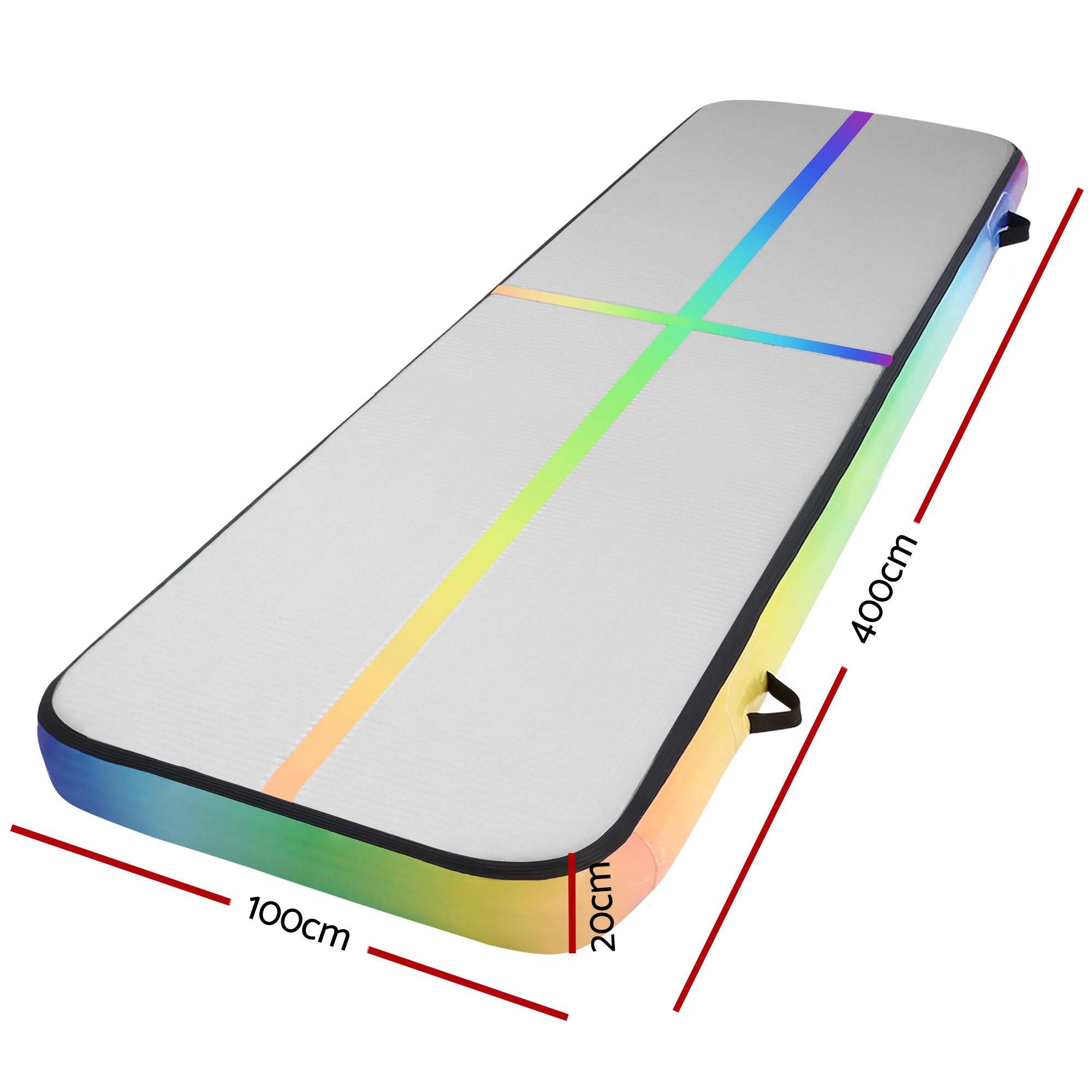 4M Inflatable Air Track Gymnastics Tumbling Exercise Mat - Multi-Colour